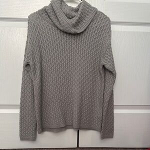 Cozy Gray Cable Knit Sweater